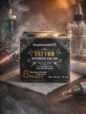 Nupharmisto Tattoo Numbing Cream, maximum strength topical anesthetic 1oz